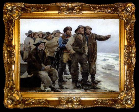 framed  Michael Ancher Will he round the point, ta009-2